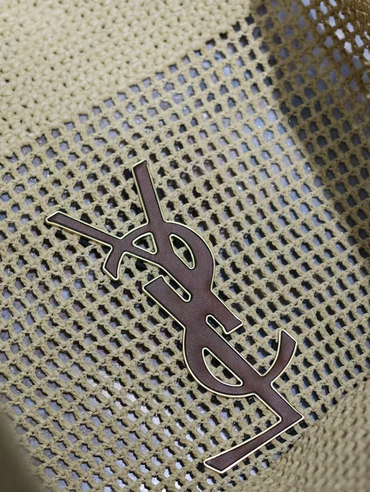 YSL Icare Bag Beige Woven Raffia