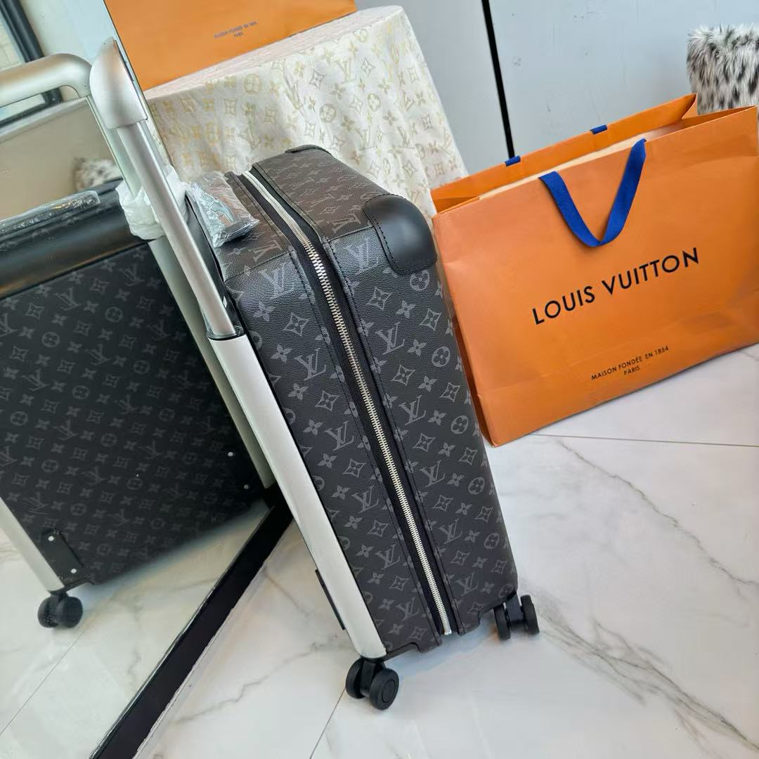 Louis Vuitton Horizon 55 Monogram Suicase Black Canvas Leather