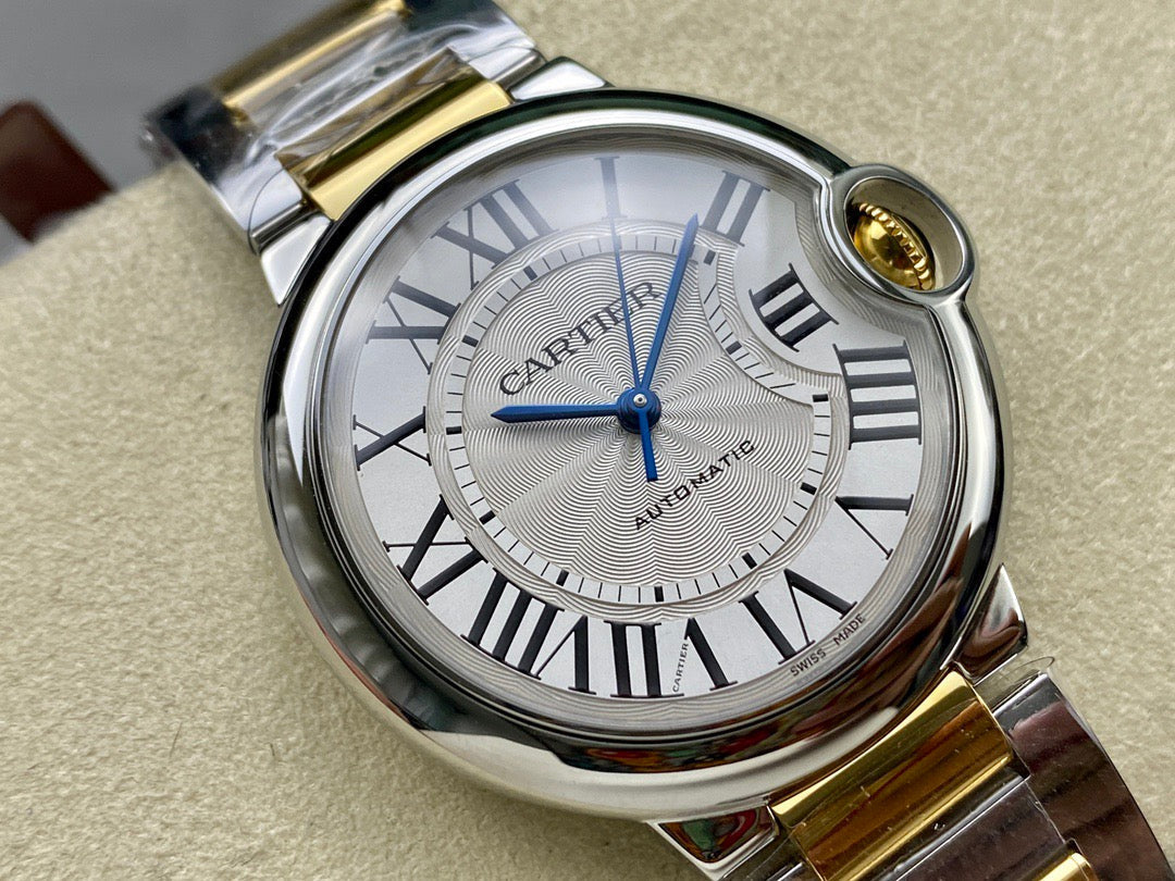 Cartier Balloon 36mm Silver Gold Stainless Steel