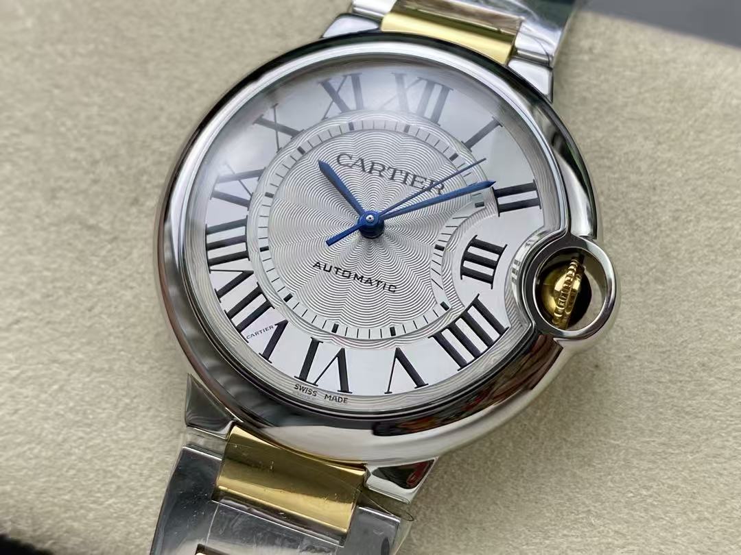 Cartier Balloon 36mm Silver Gold Stainless Steel
