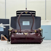 Prada Bonnie 32cm Bag Burgundy Calfskin