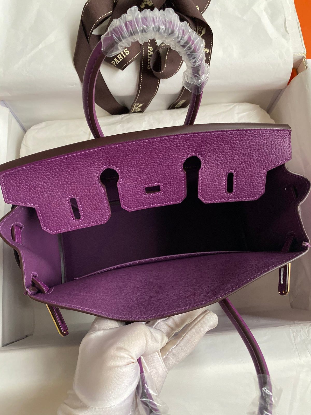 Hermes 2025 Birkin Bag Purple With Gold Hardware Togo Leather