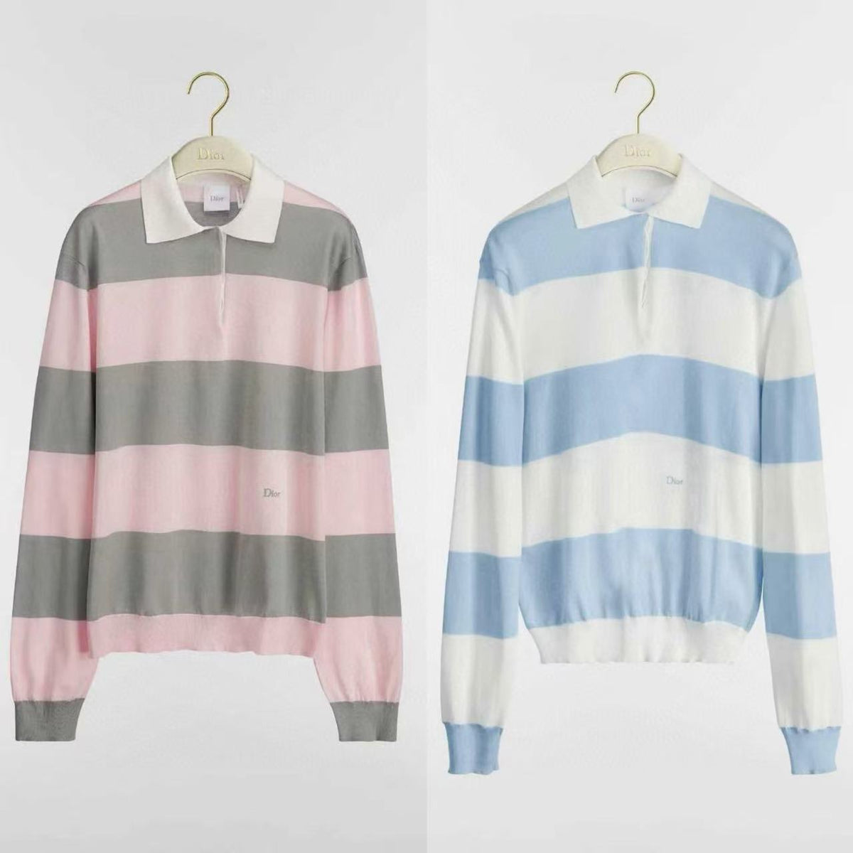 Dior 2026 Marinière Long-Sleeved Polo Shirt Cotton