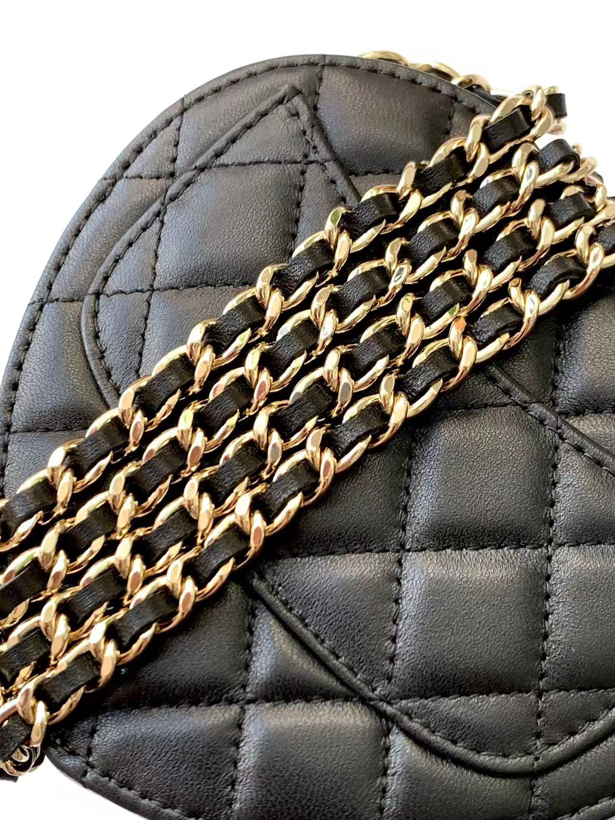 Chanel 2026 Quilted CC In Love Heart Bag Black Lambskin