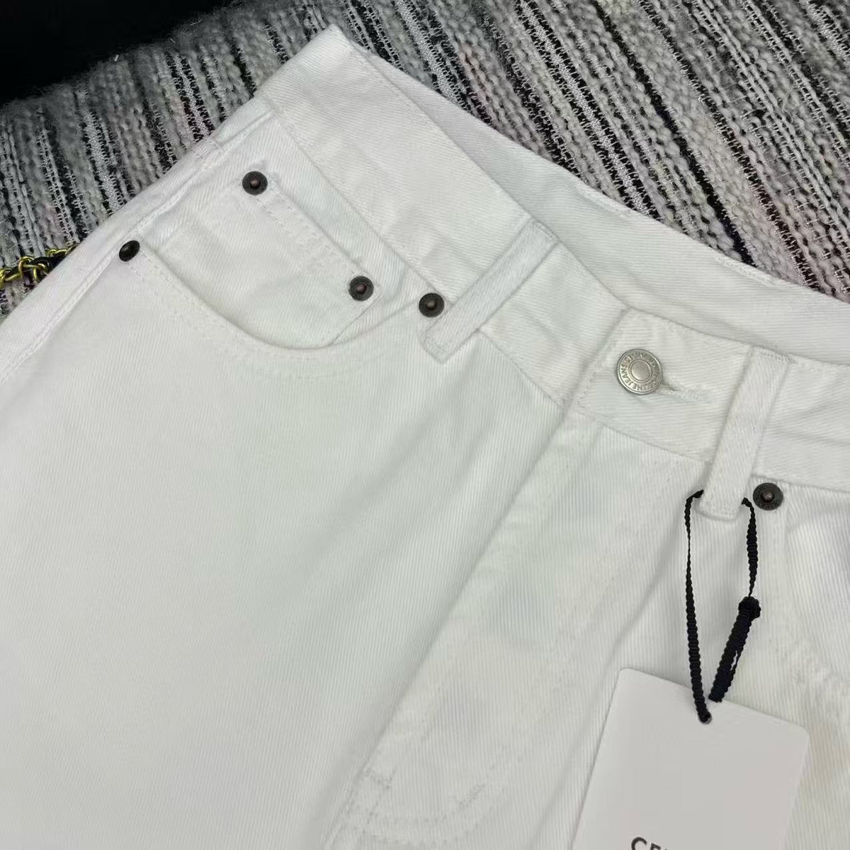 Celine 2026 Boyfriend Jeans 001 White Cotton