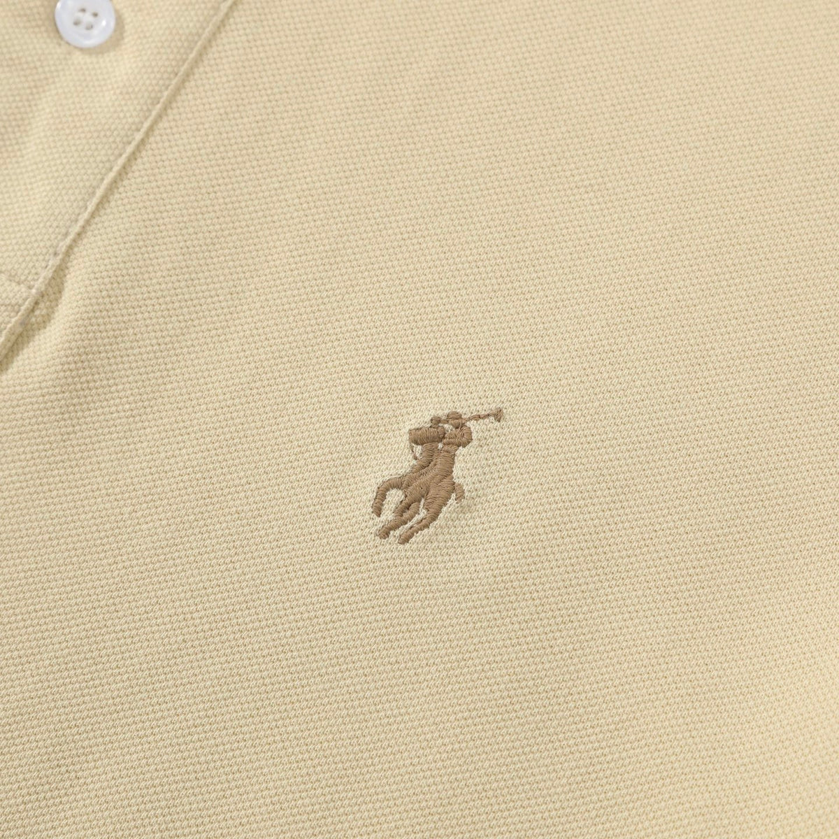 Ralph Lauren Custom Slim Fit Polo Shirt Beige Cotton