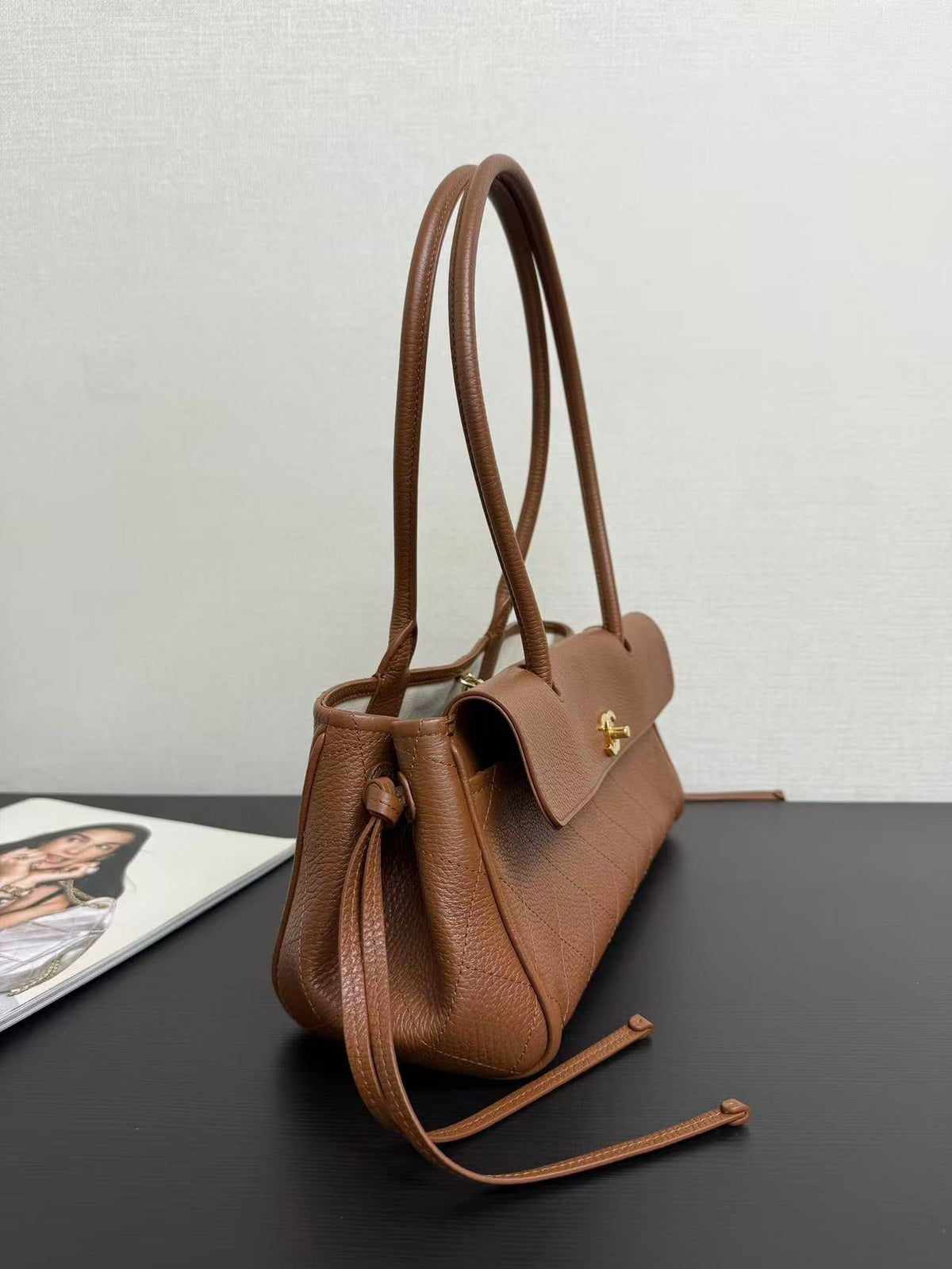 Chanel 2026 Shopping Bag 31cm Brown Grained Calfskin