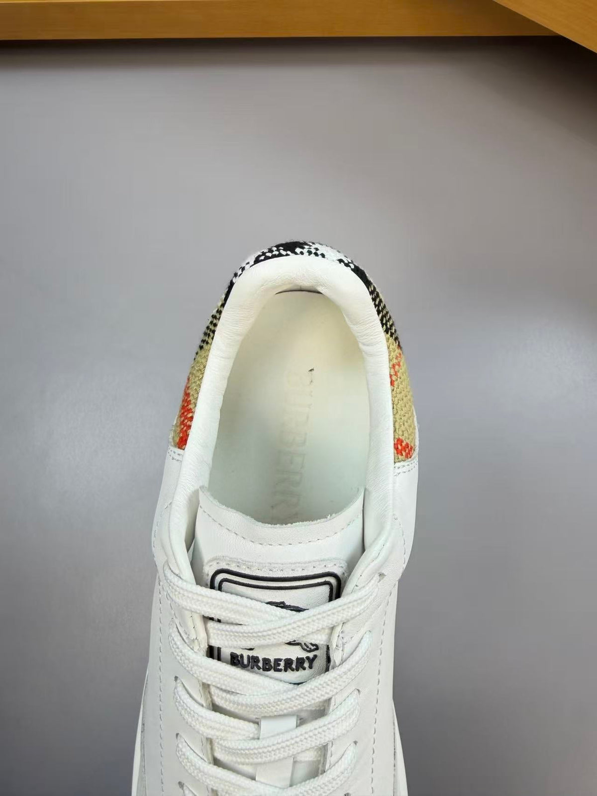 Burberry 2026 Check Cuff Sneaker White Leather