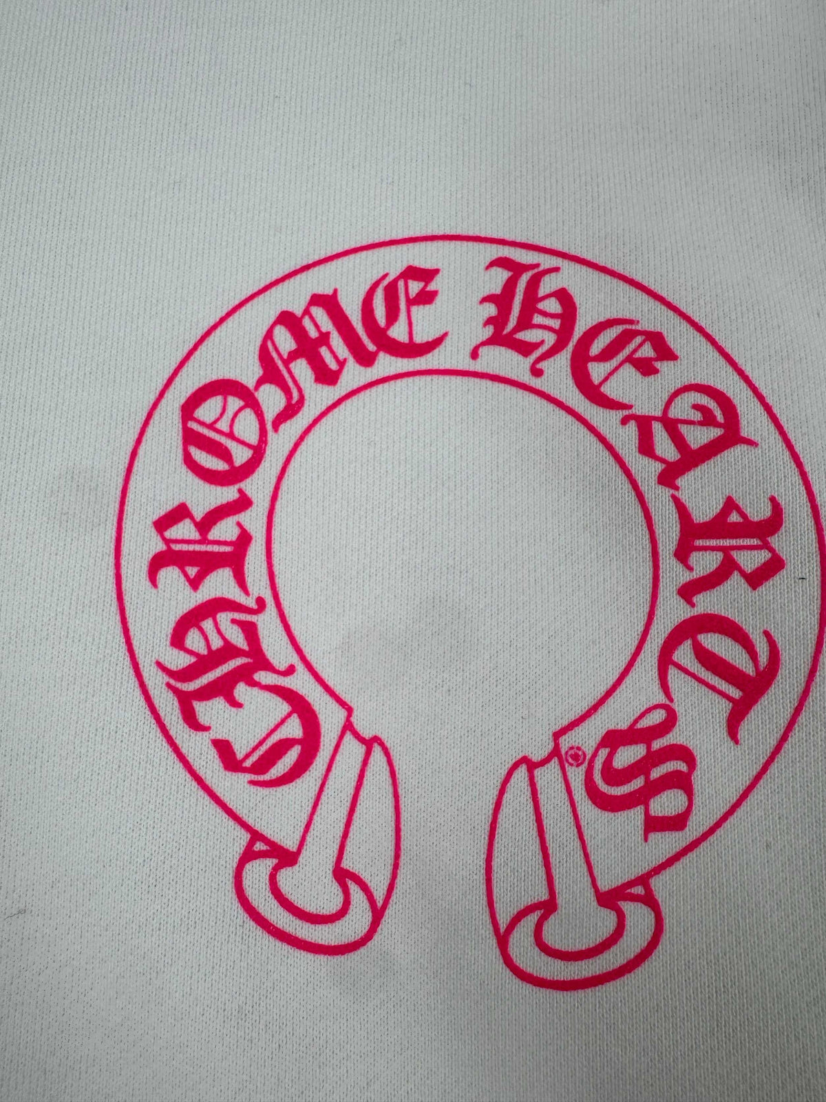 Chrome Hearts 2026 Horseshoe-Logo Graphic Hoodie White Pink Fabric