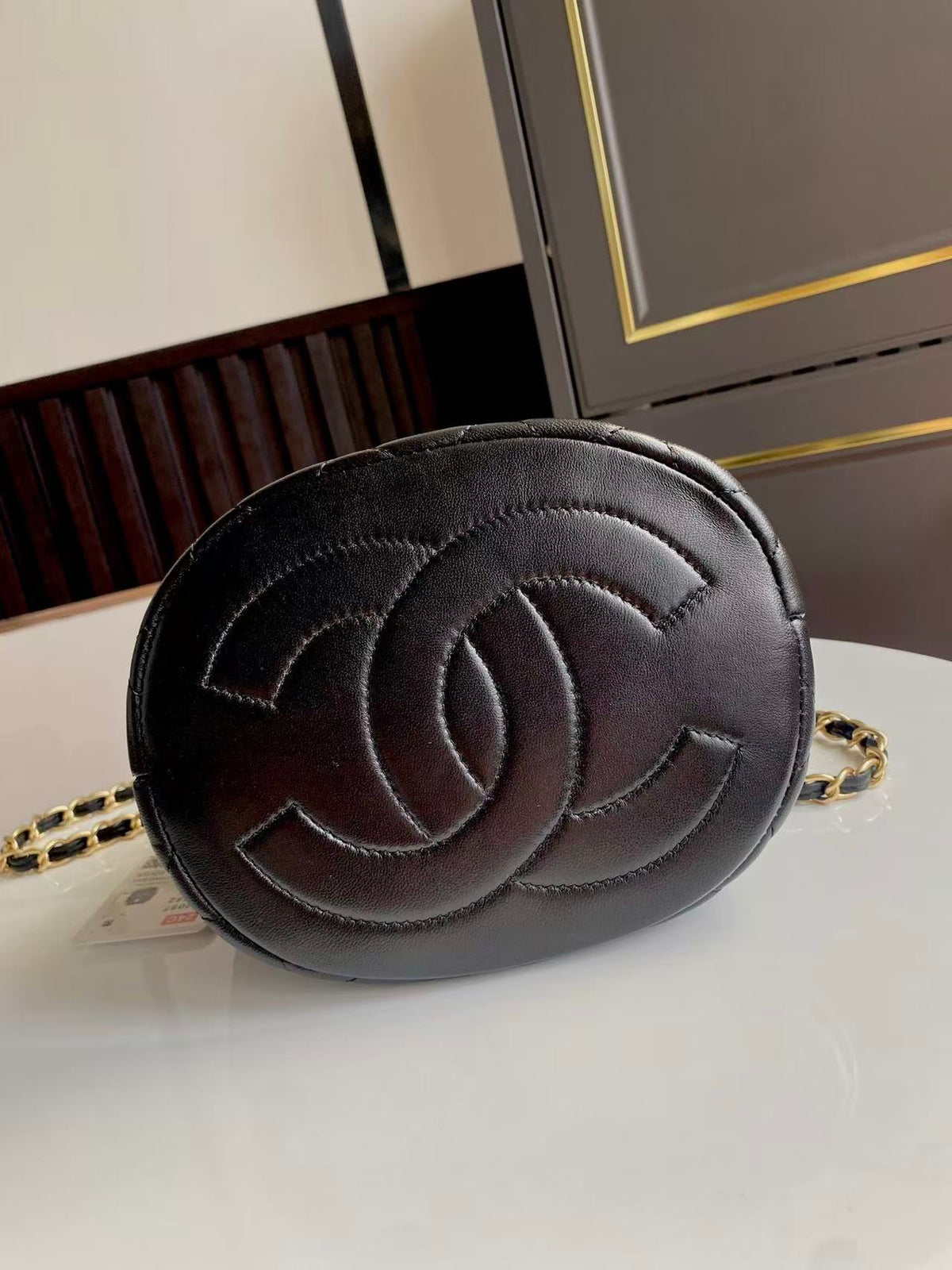 Chanel Bucket Bag 24cm Black Lambskin