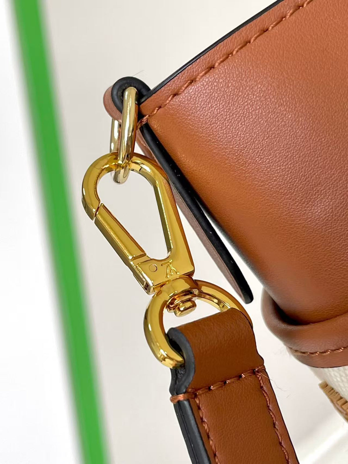 Louis Vuitton 2026 On My Side MM Bag 30cm Brown Cream Leather Fabric