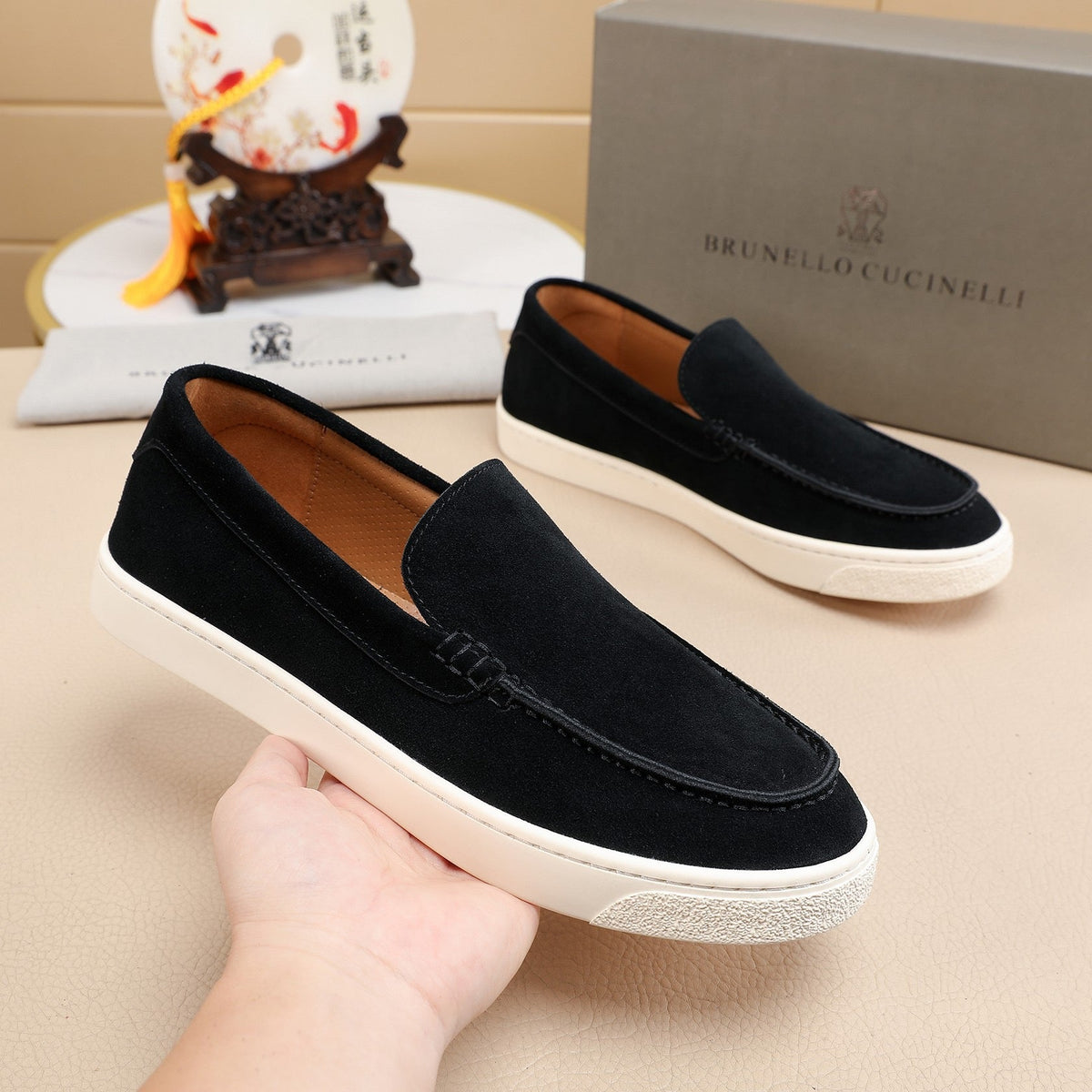 Brunello Cucinelli Loafer Black Suede