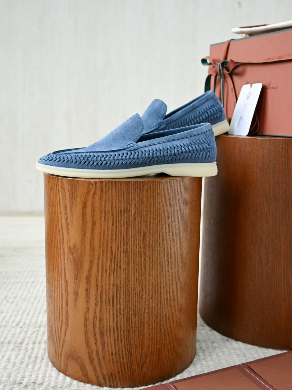 Loro Piana 2026 Summer Walk Loafer Blue Suede Leather