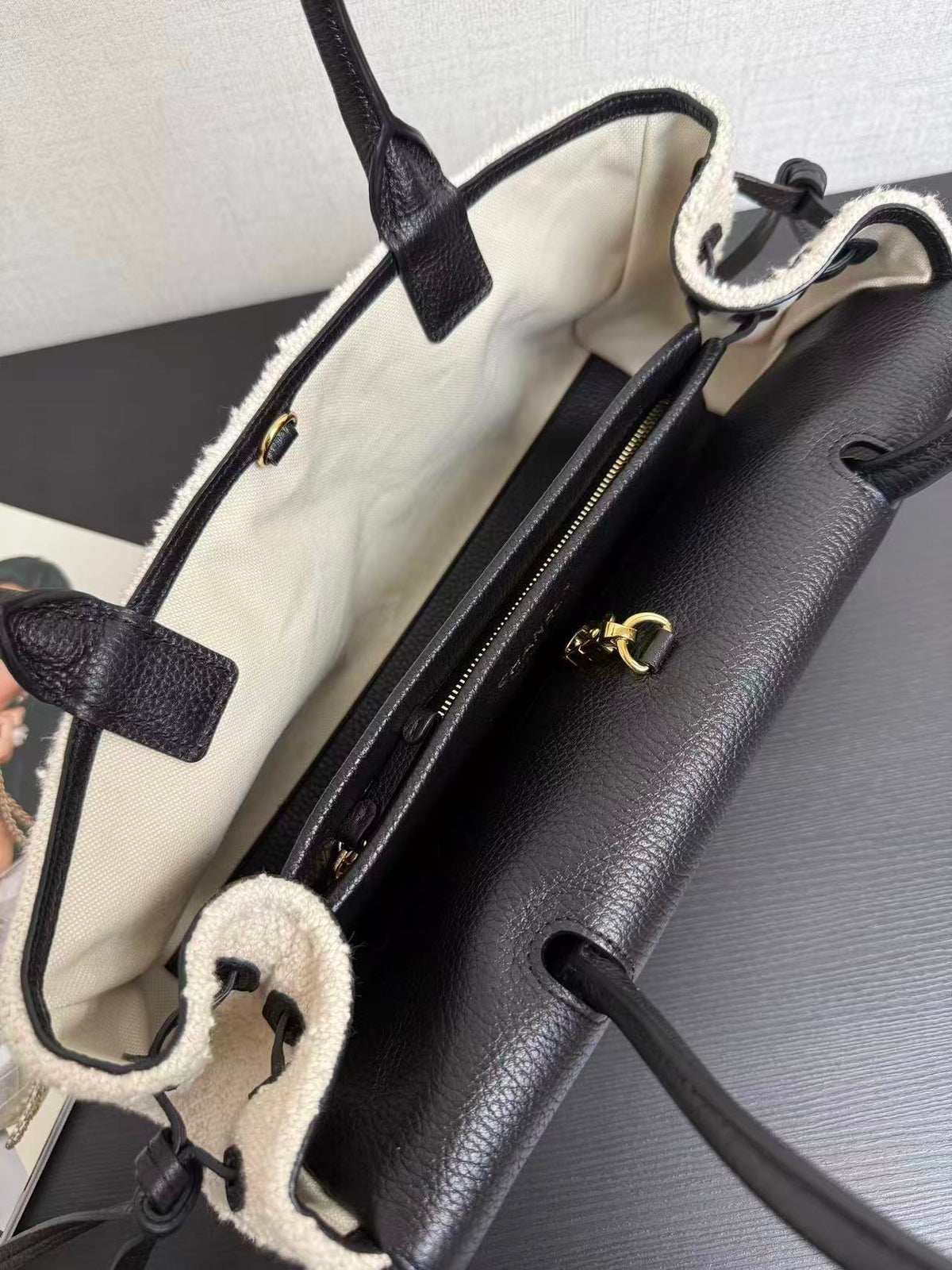 Chanel 2026 "Urban Essential" East West Bag 31cm Black Cream Tweed Calfskin