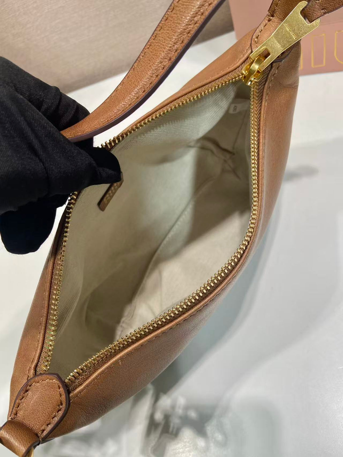 Miumiu 2026 Shoulder Bag 18.5cm Brown Nappa Leather