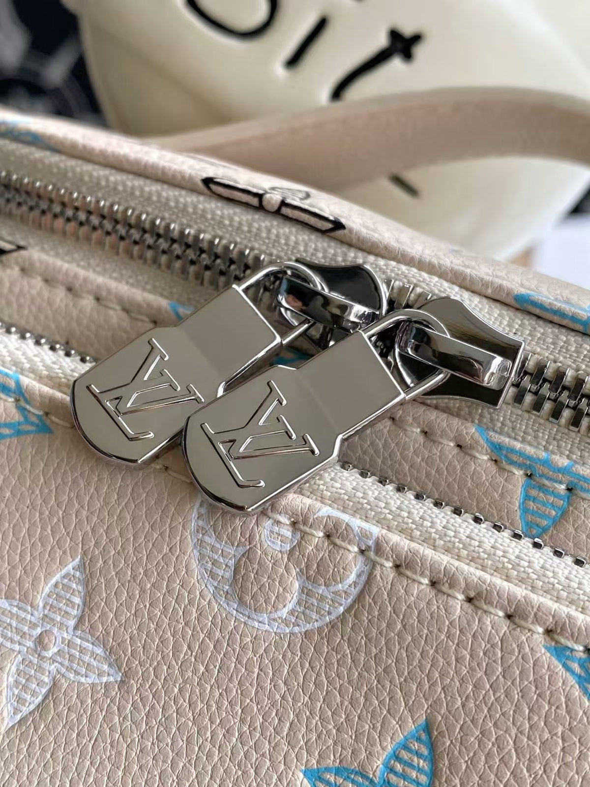 Louis Vuitton 2026 Rush Bumbag 30cm Creamy White Monogram Shadow Calfskin 157010