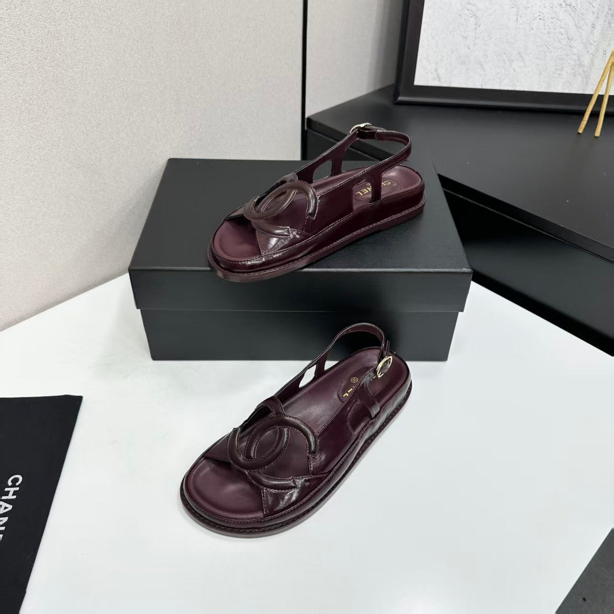 Chanel 2026 Double C Sandal Suede Lambskin
