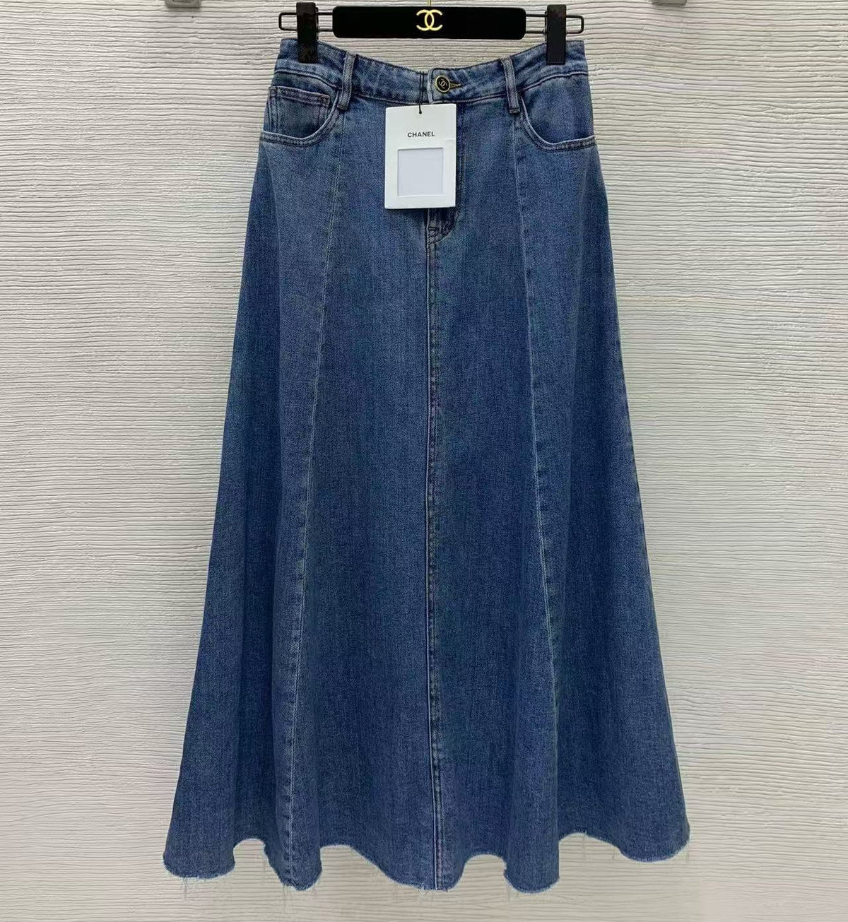 Chanel 2026 Maxi Skirt Blue Denim Cotton 411882