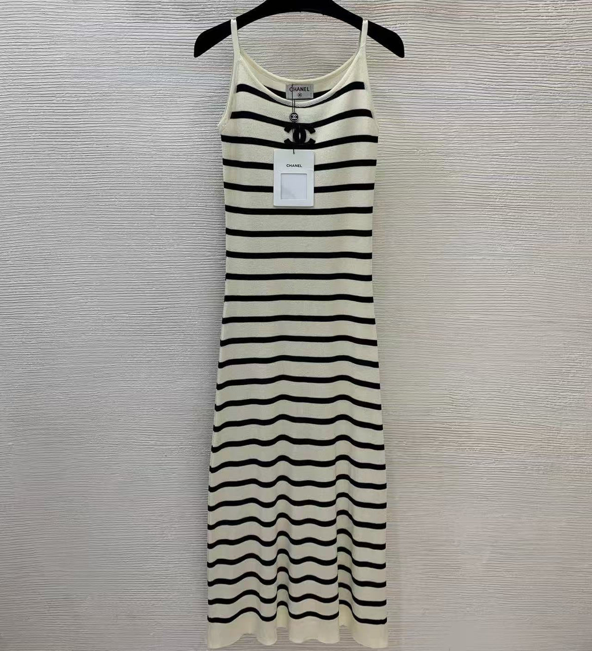 Chanel 2026 Striped Dress with Double C Wool
