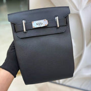 Hermes 2026 Hac a Dos PM Bag 21cm Black Silver Togo Leather