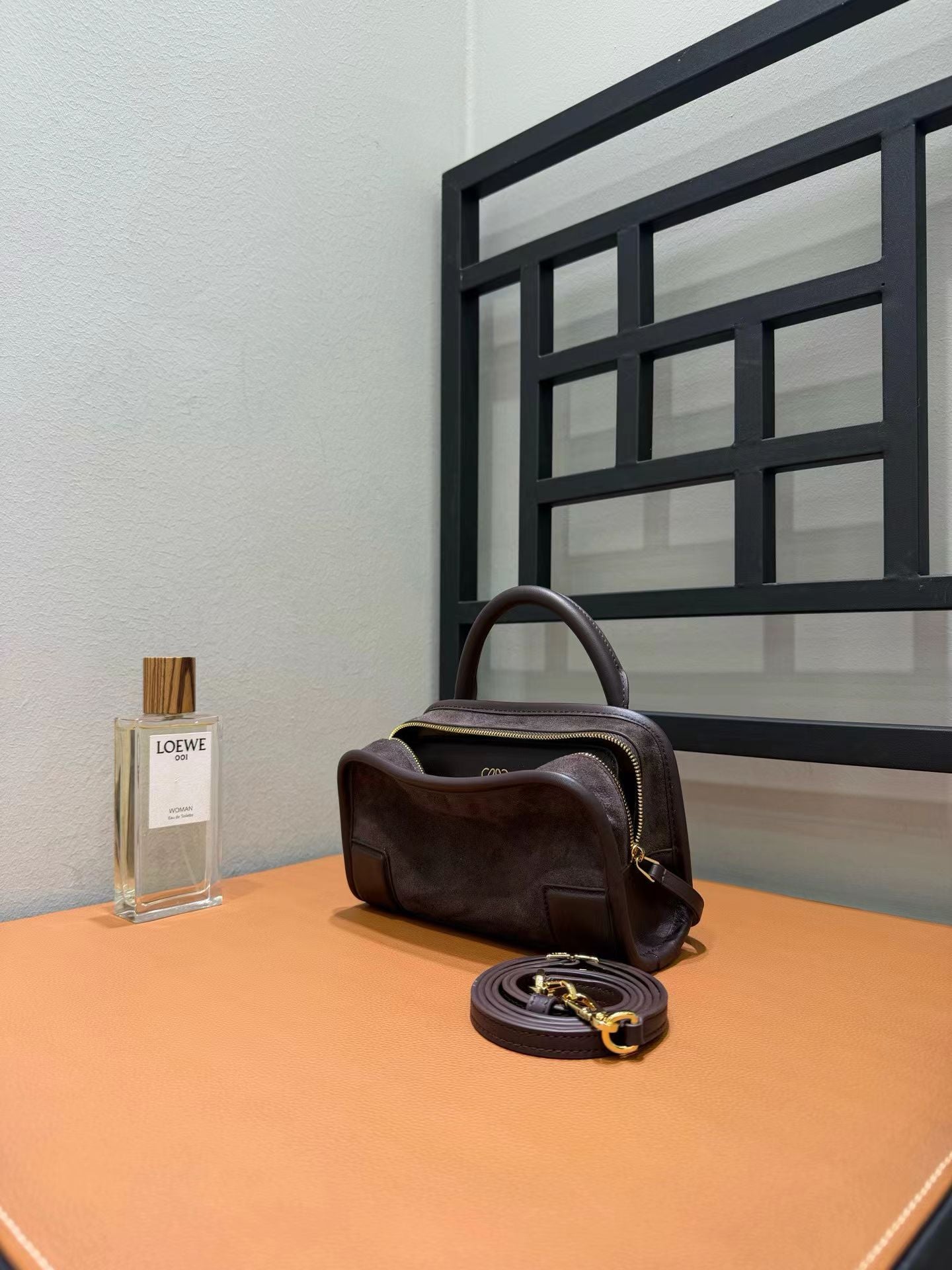 Loewe 2026 Amazona Bag 20cm Dark Chestnut Suede Leather
