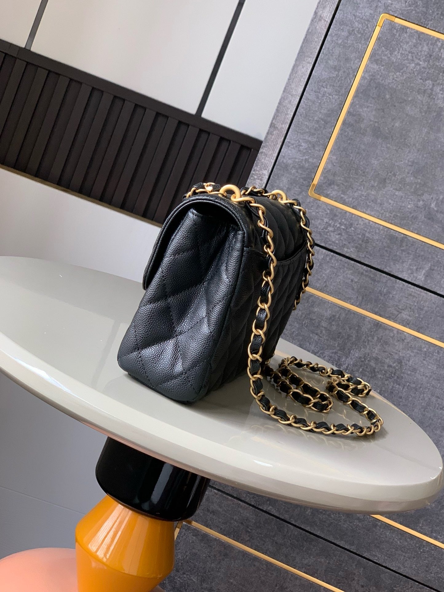 Chanel 2026 Quilted Bag 22cm Black Grained Calfskin