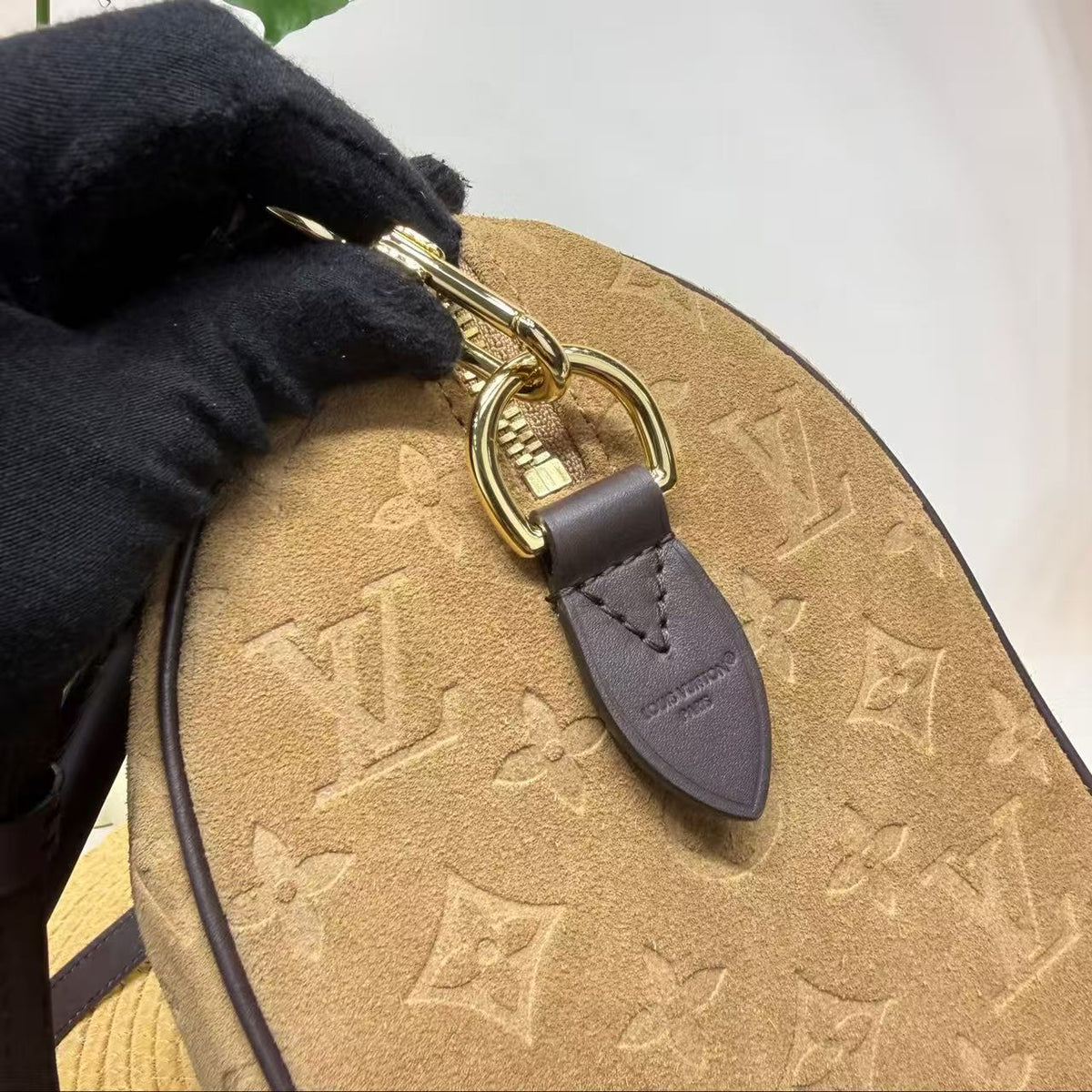 LV 2026 Speedy Bandouliere 25 Bag Beige Suede Leather