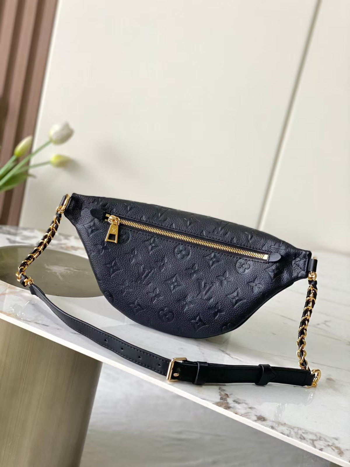 LV 2026 High Rise PM Bag 31cm Black Cowhide