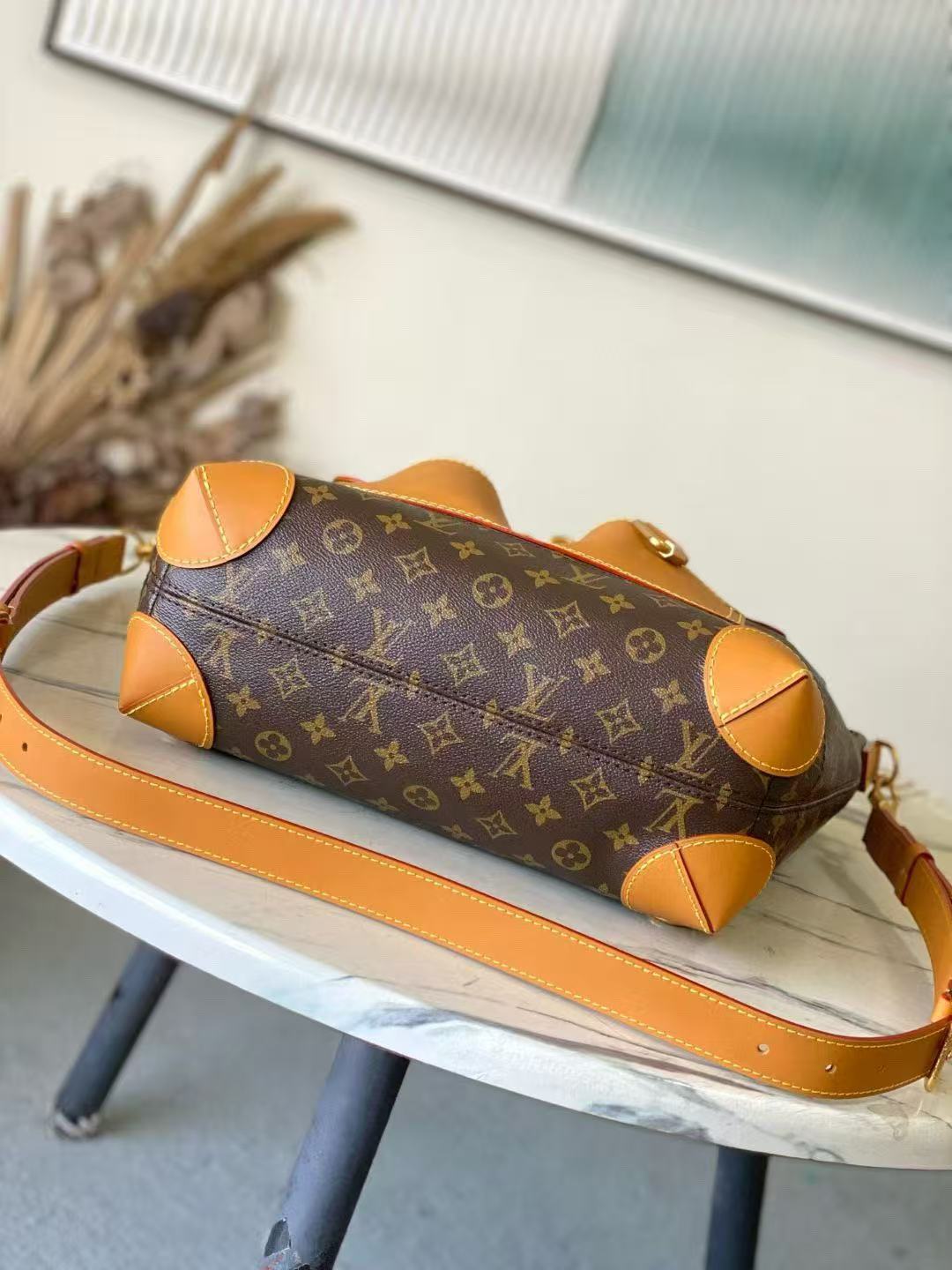 LV 2026 30-Pack Steamer Bag 33cm Brown Canvas Cowhide