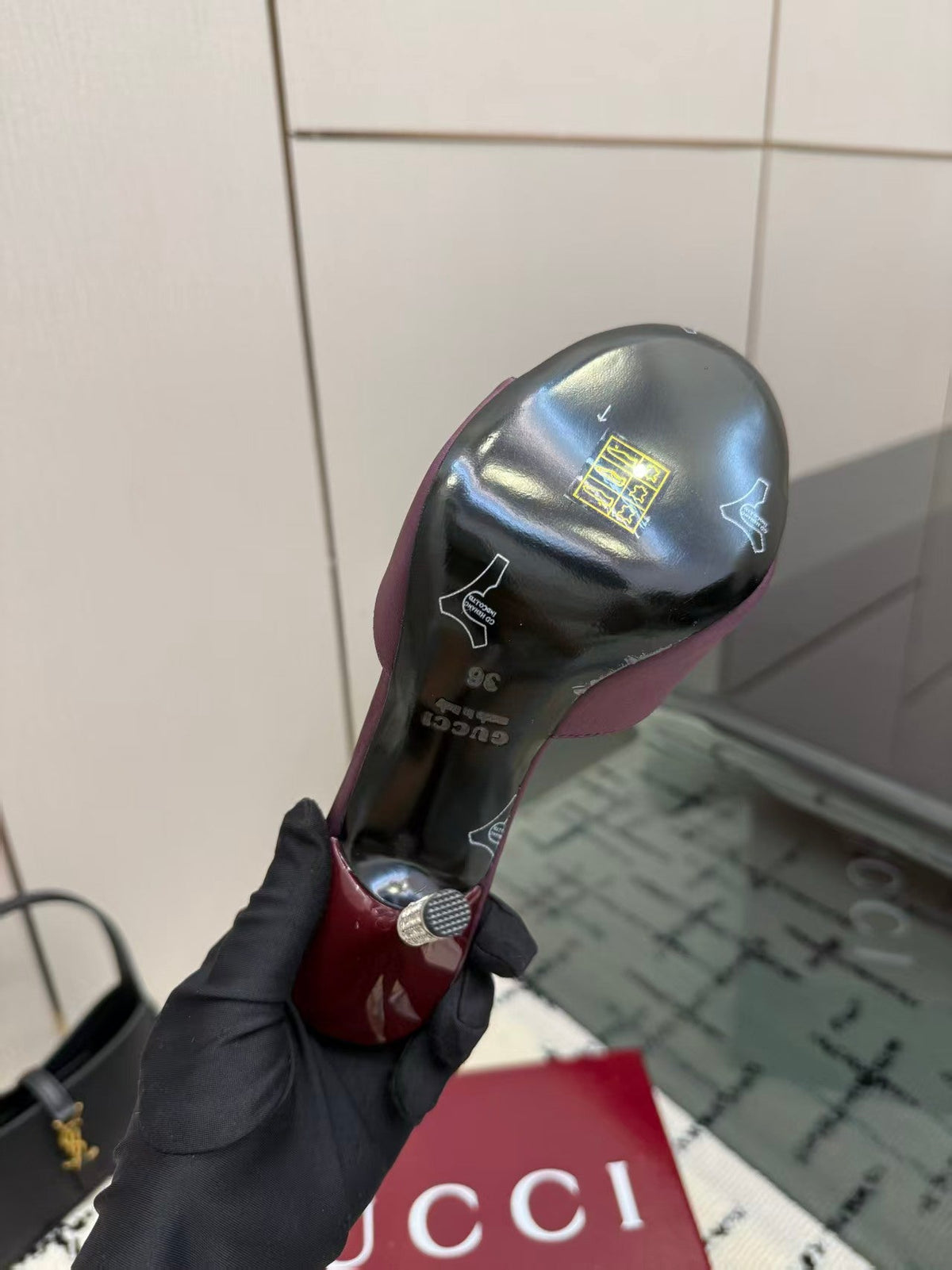 Gucci 2026 Logo-embossed Sandal 100mm Satin Leather