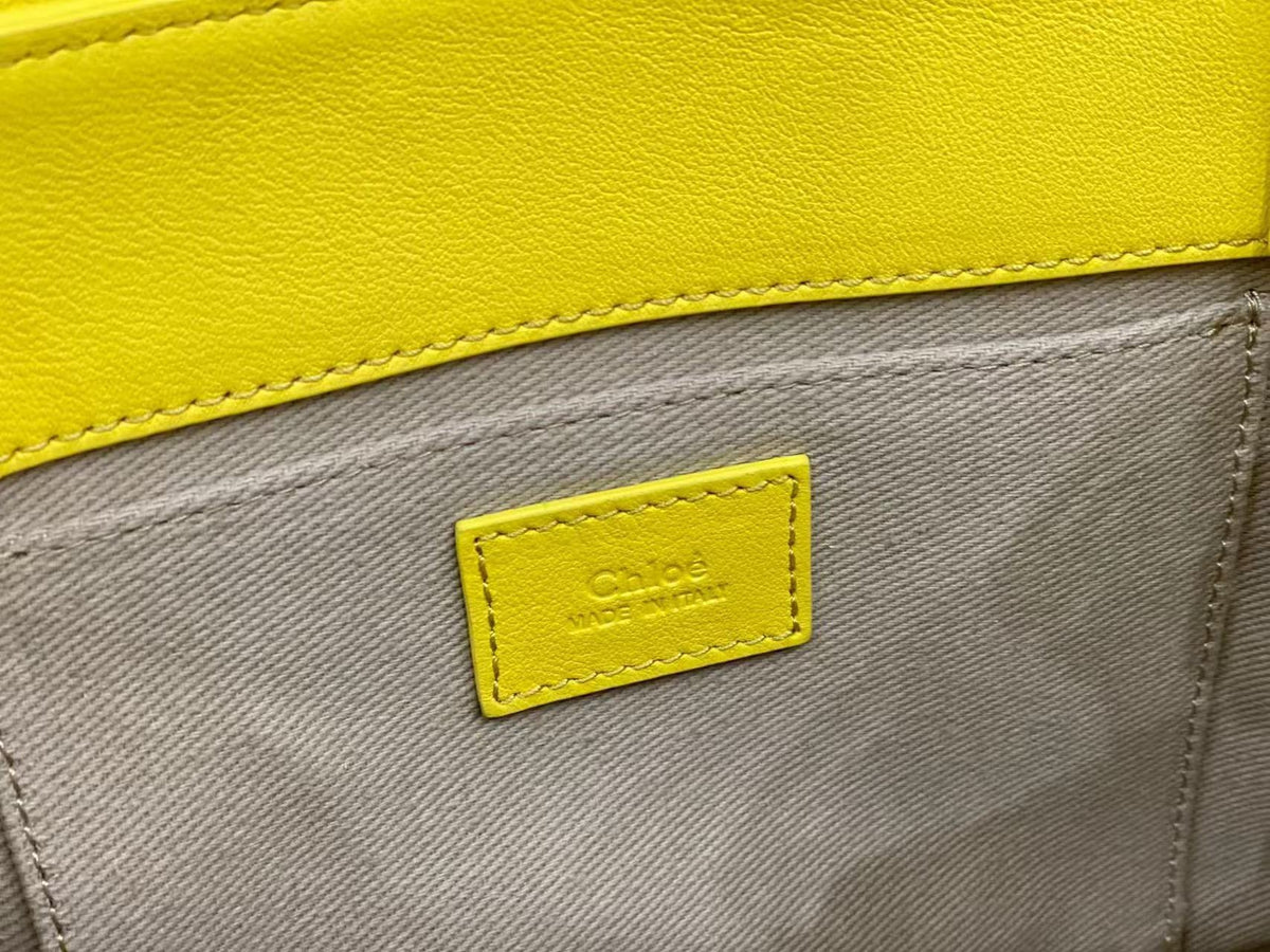 Chloe 2026 Woody Tote Bag Yellow Leather