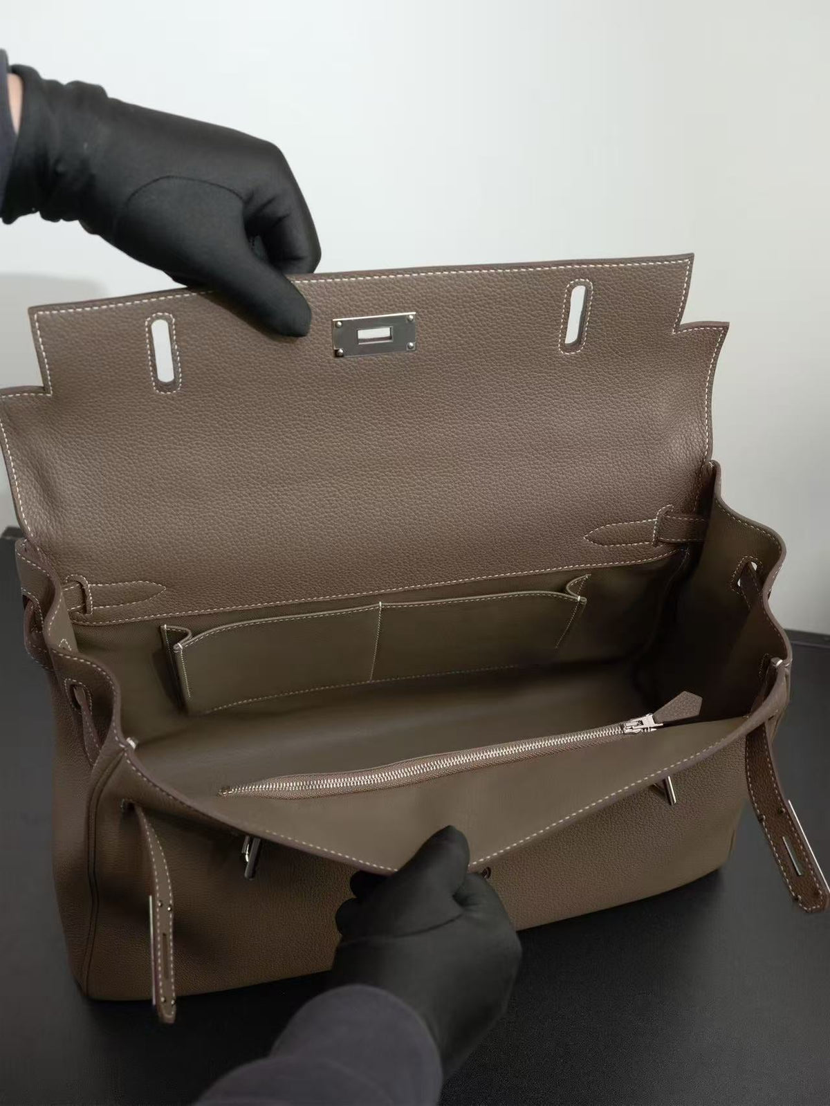 Hermes 2026 Kelly Bag 42cm Etoupe Togo Leather