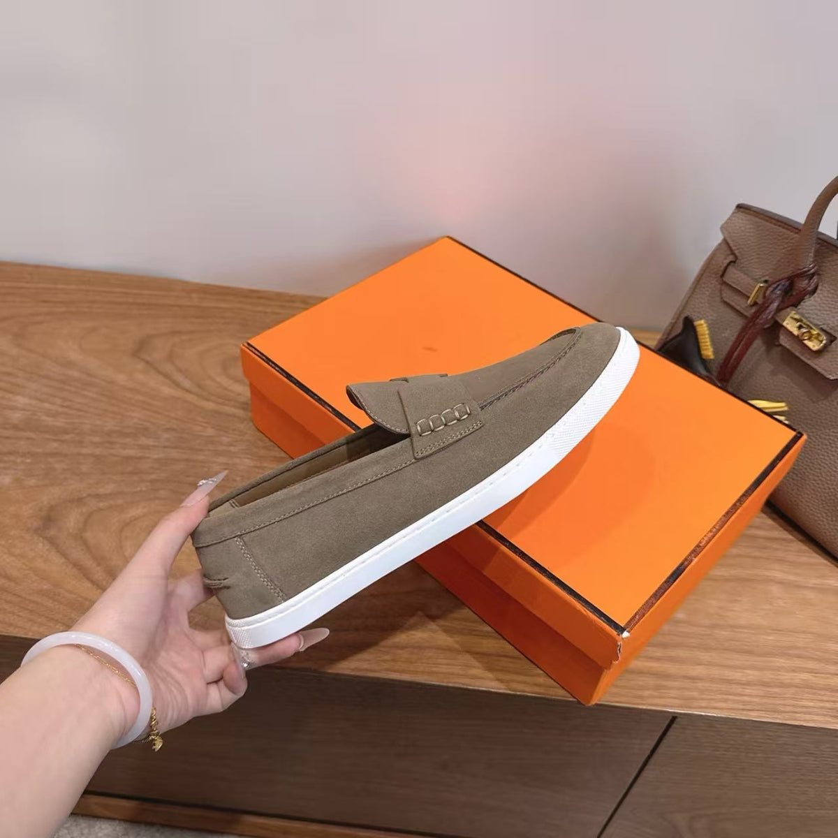 Hermes 2026 Job Loafers Suede 849203
