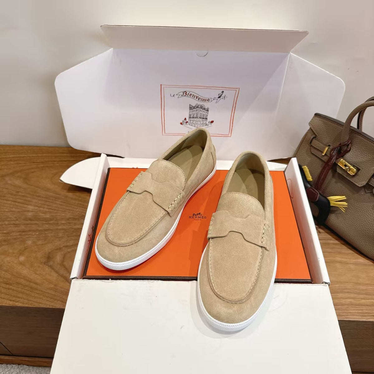 Hermes 2026 Job Loafers Suede 849203