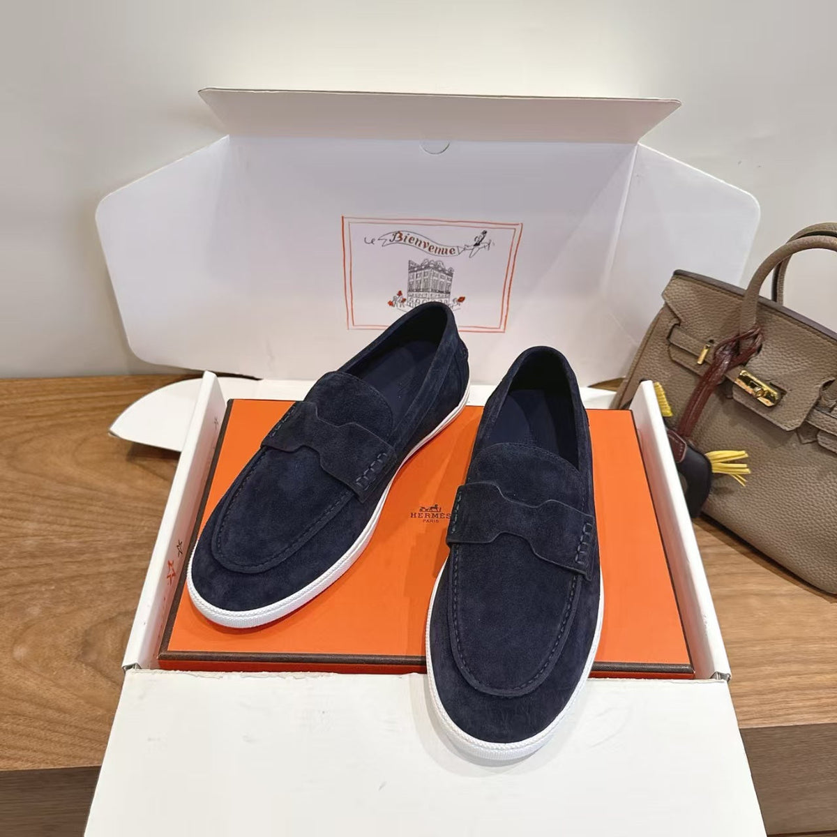 Hermes 2026 Job Loafers Suede 849203