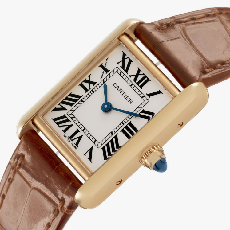 Cartier Tank Louis Gold Case Brown Leather