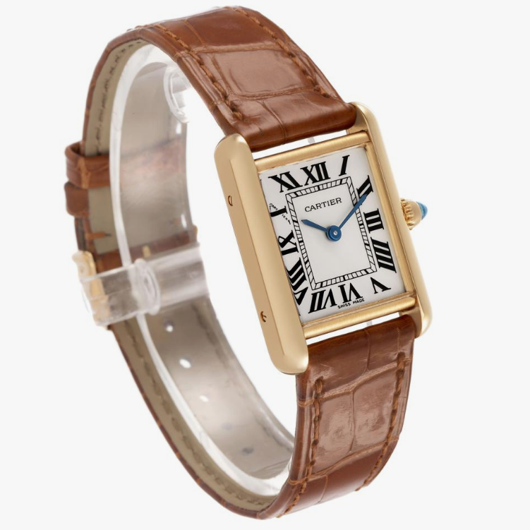 Cartier Tank Louis Gold Case Brown Leather