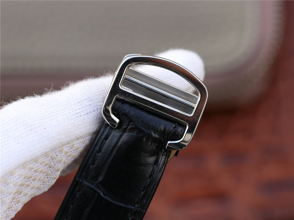 BALLON BLEU 42 CHRONOGRAPH STEEL SILVER DIAL LEATHER BRACELET