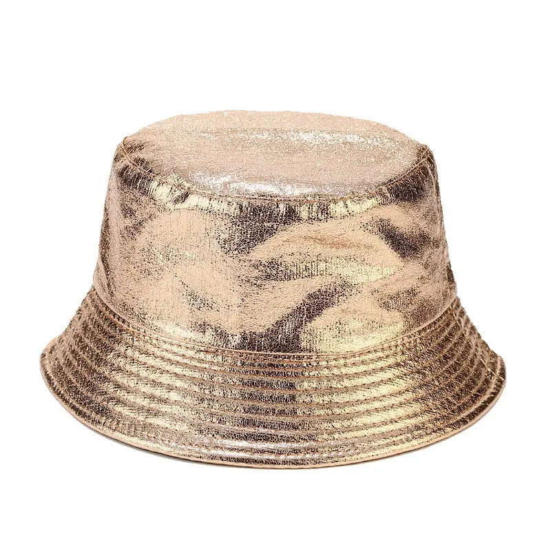 New Lacquer Leather Fisherman Hat Female Creativity hercurva