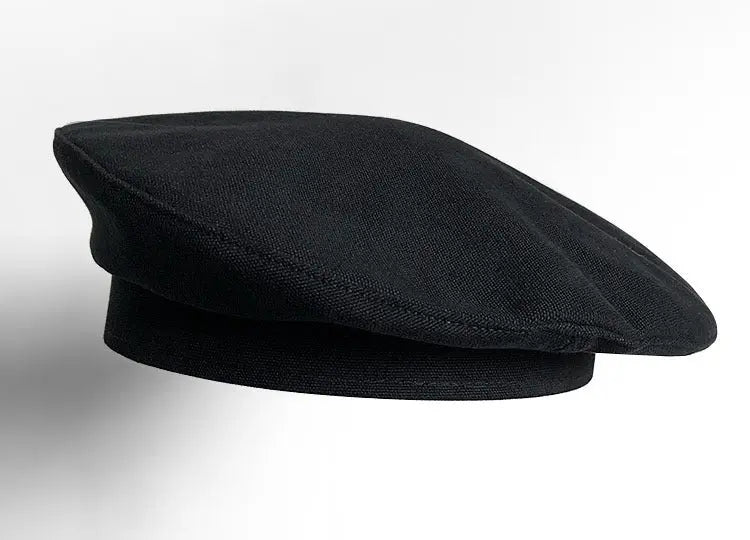 Dark Beret For Women With Large Faces Black Painters Cap hercurva
