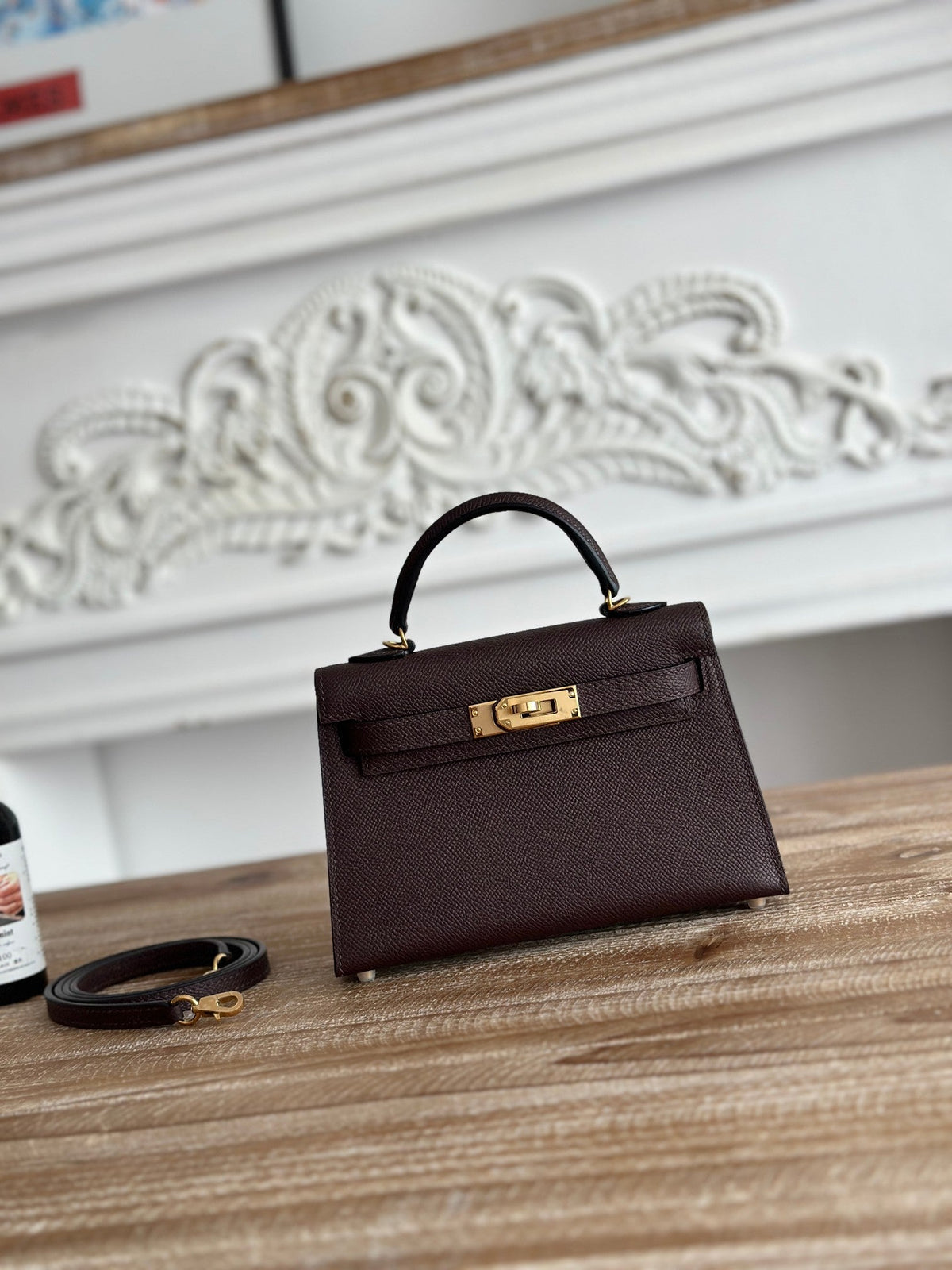 High-end Hermes 2026 Mini Kelly II 19cm Bag Epsom Leather 5