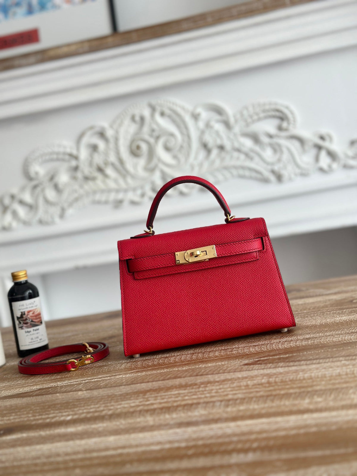 High-end Hermes 2026 Mini Kelly II 19cm Bag Epsom Leather 4