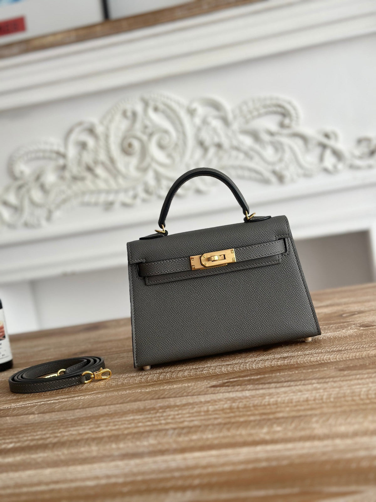 High-end Hermes 2026 Mini Kelly II 19cm Bag Epsom Leather 3