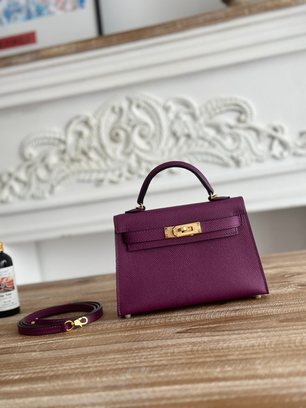 High-end Hermes 2026 Mini Kelly II 19cm Bag Epsom Leather 3