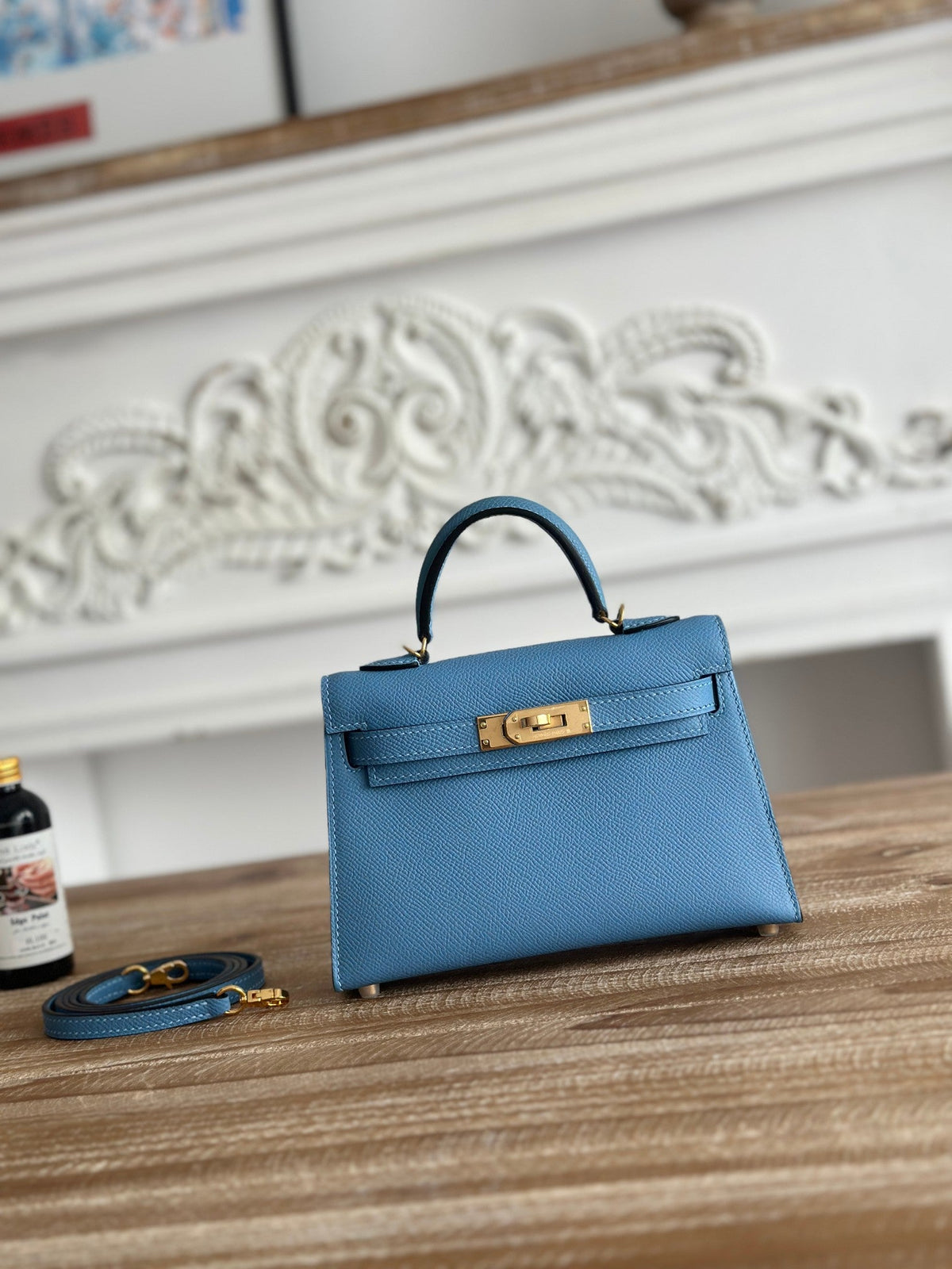 High-end Hermes 2026 Mini Kelly II 19cm Bag Epsom Leather 2