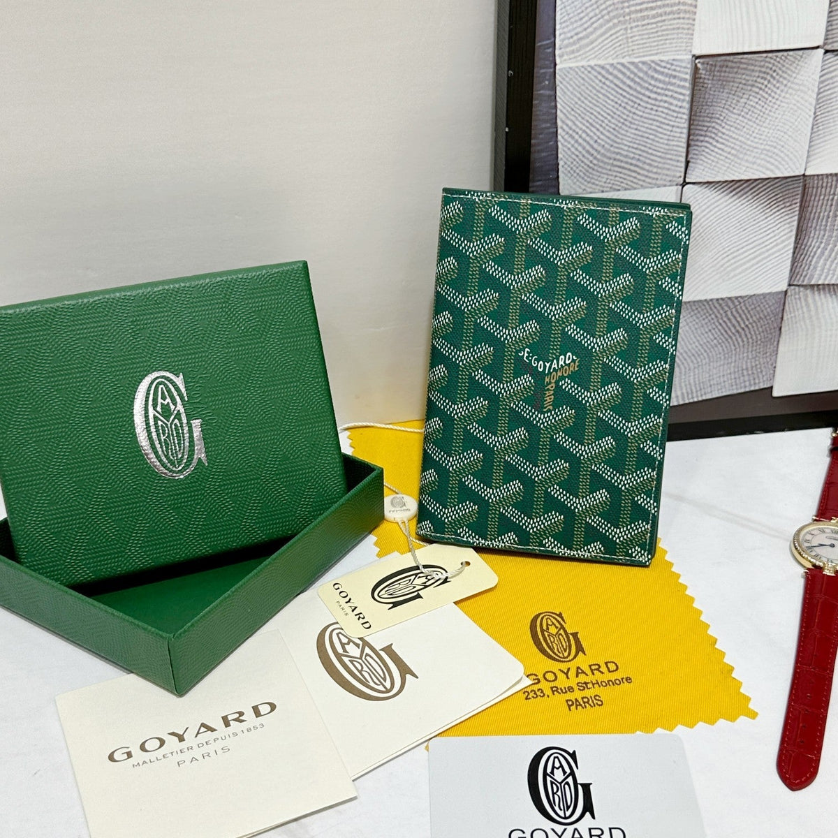Goyard 2026 Grenelle Passport Cover 14cm Canvas Cowhide