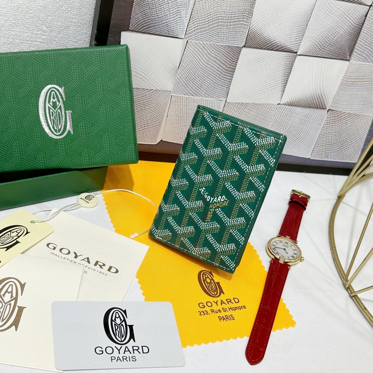Goyard 2026 Saint-Pierre Card Wallet 11cm Cowhide Canvas 138416