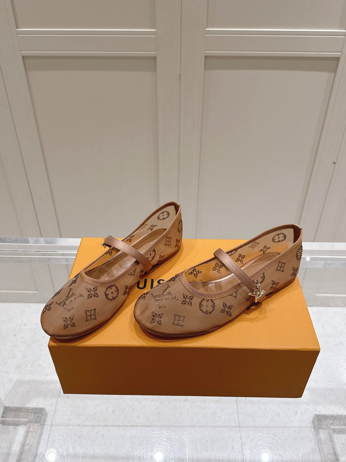 Louis Vuitton 2026 Ballet Flats Mesh Leather 778849
