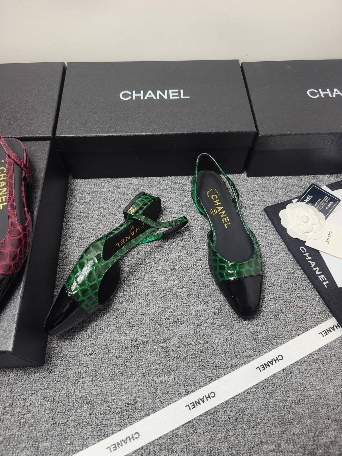 Chanel 2026 Crocodile Embossed Slingback Glossy Calfskin 855982