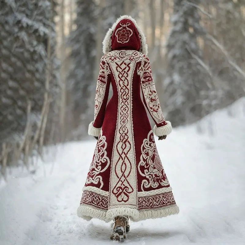 Long Loose-fitting Hooded Coat With A 3D Digital Print hercurva